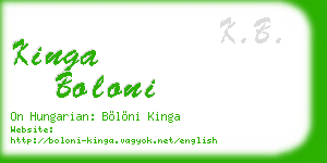 kinga boloni business card